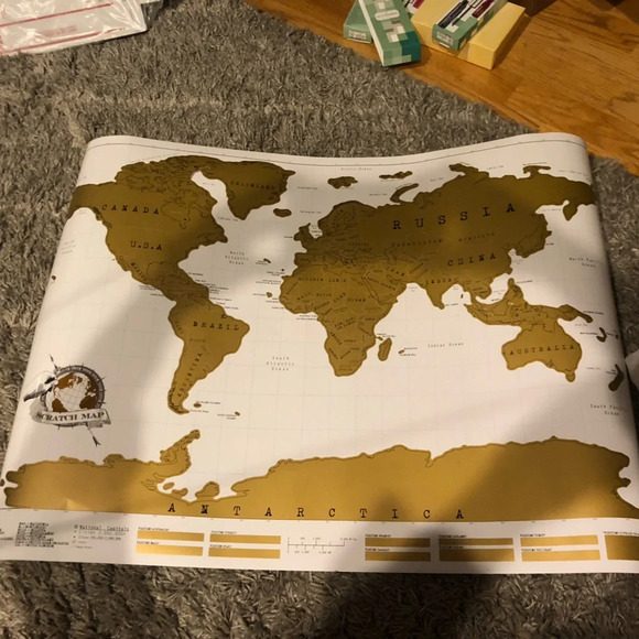Brand new! Scratch Off World Map Original by Luckies of London (UK), large sz - Picture 5 of 12